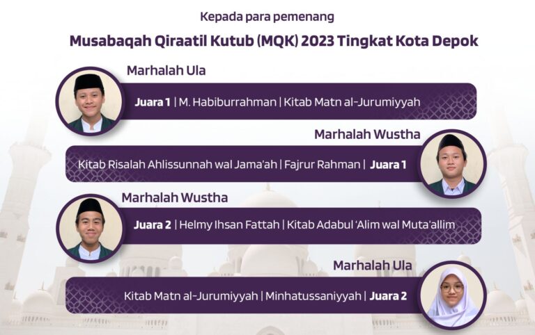 Empat Santri Al-Awwabin Berhasil Meraih Juara MQK 2023 Se-Kota Depok, Dua di antaranya Lolos ke Tingkat Provinsi Jawa Barat!